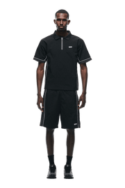 WARM UP NYLON HALF ZIP BLACK