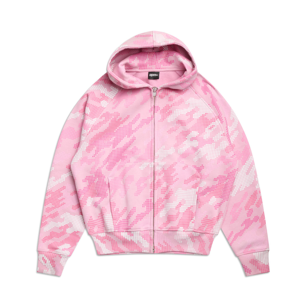 DOT CAMO ZIP HOODIE PINK