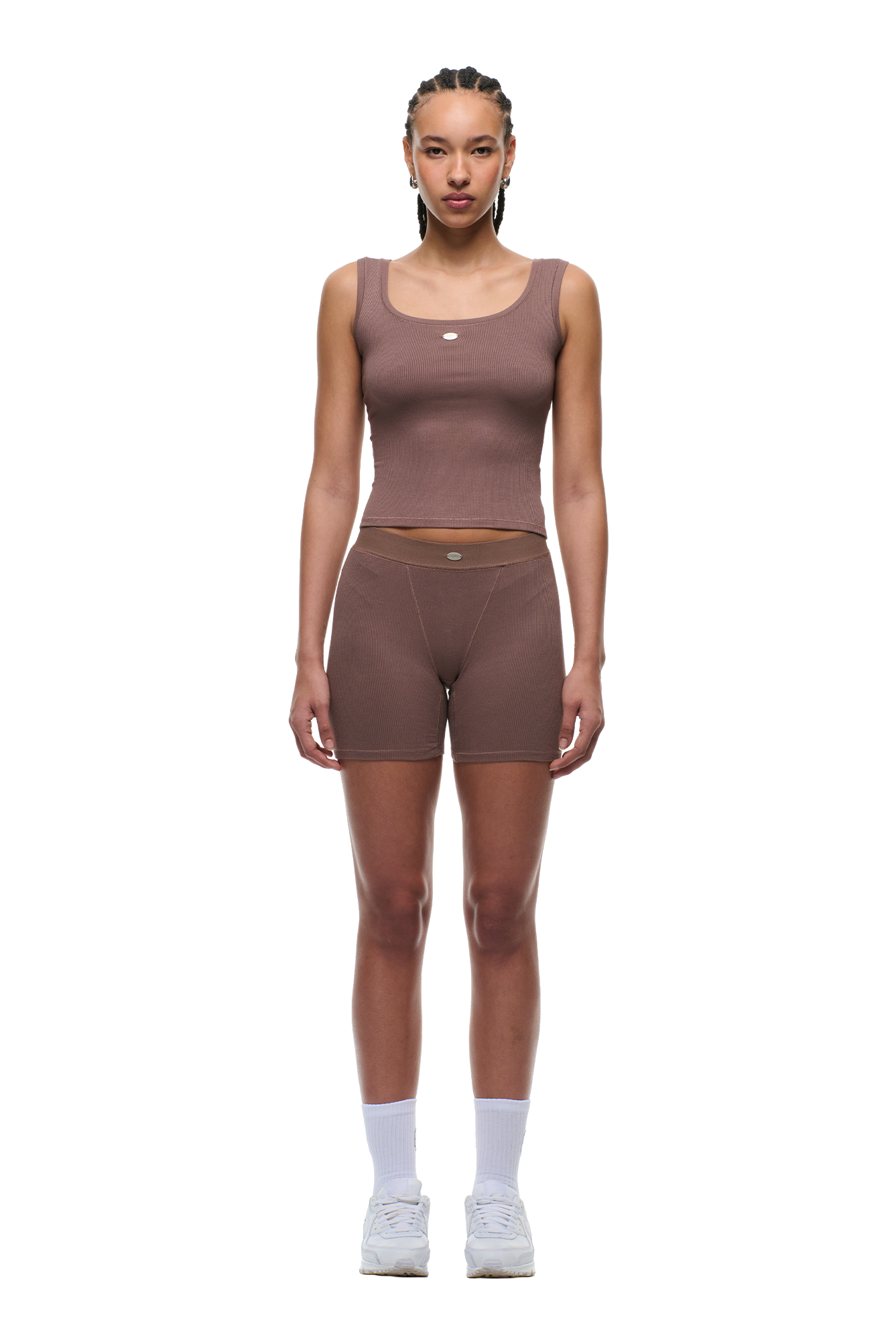 WMNS RIBBED TANKTOP SANDSTONE