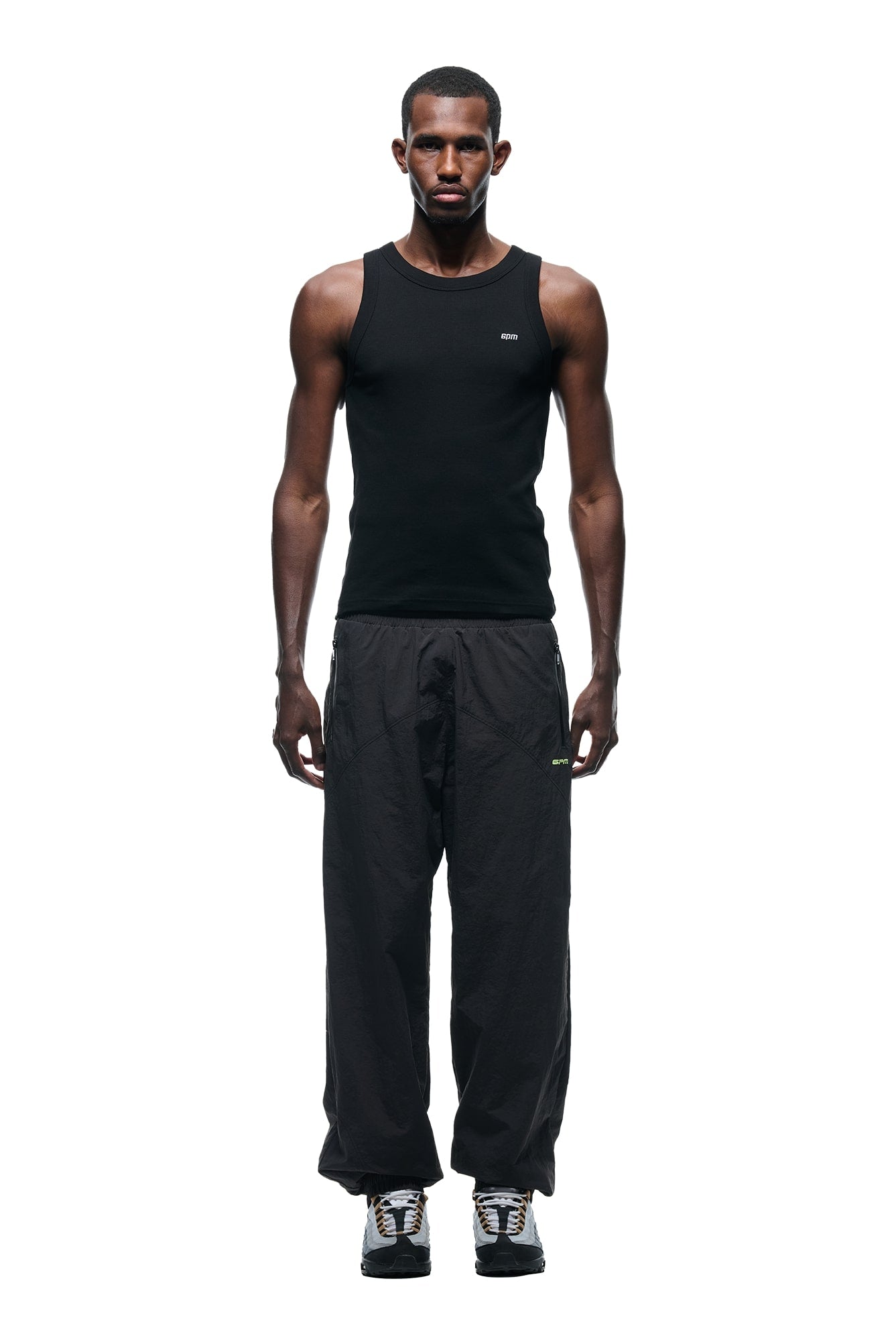 CRINKLE TRACK PANTS IRON GREY