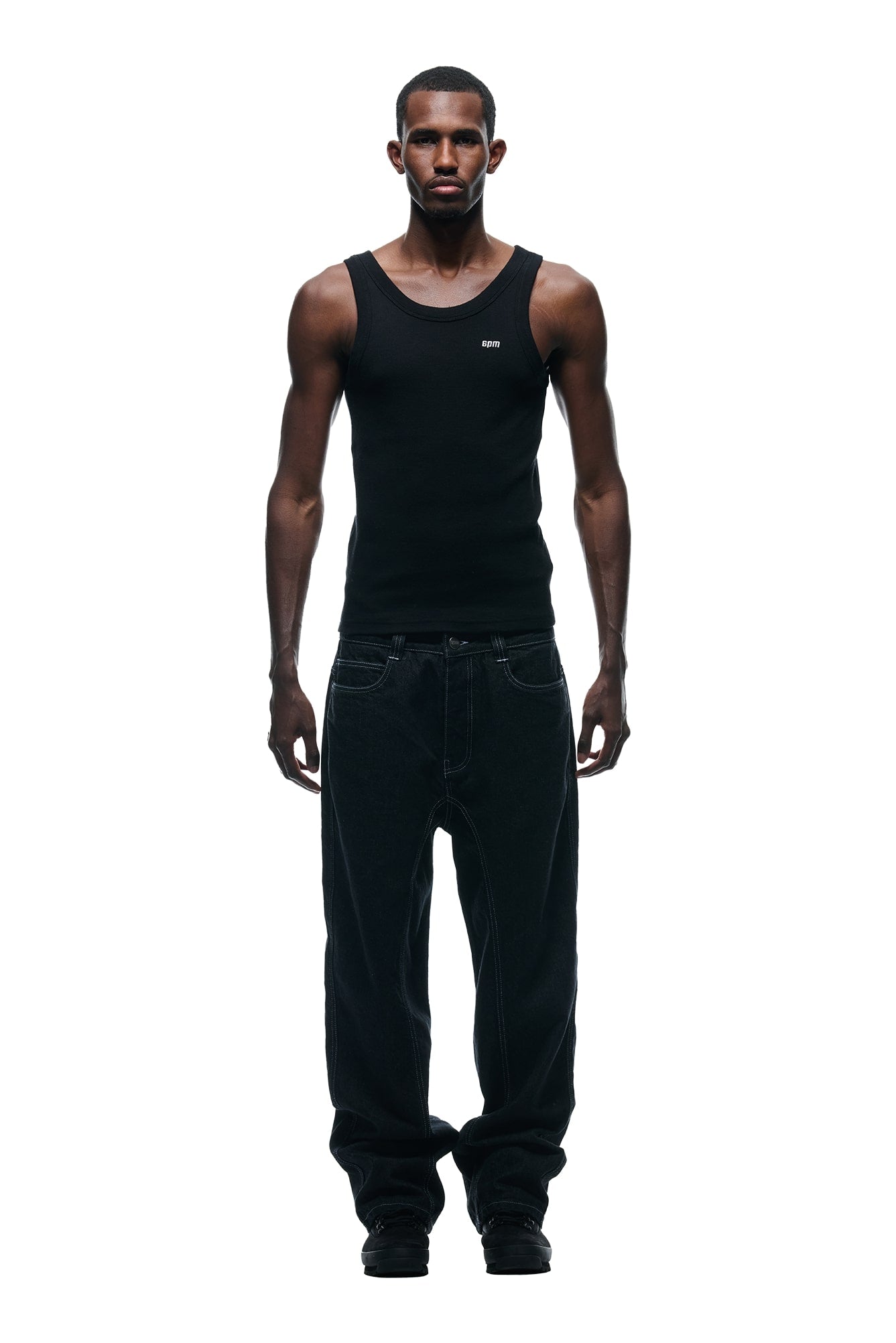 CENTER SEAM DENIM BLACK RAW