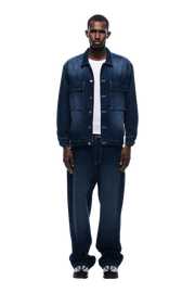 SCRIPT LOGO DENIM JACKET DARK BLUE