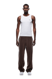 VELOURS TRACK PANT CHOCOLATE BROWN