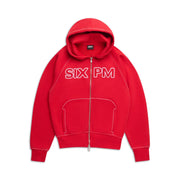 WORDMARK ZIPPER HOODIE TOMATO RED