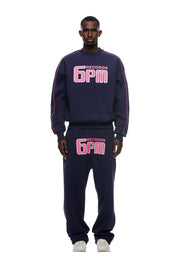 RECORDS CREWNECK DEEP BLUE