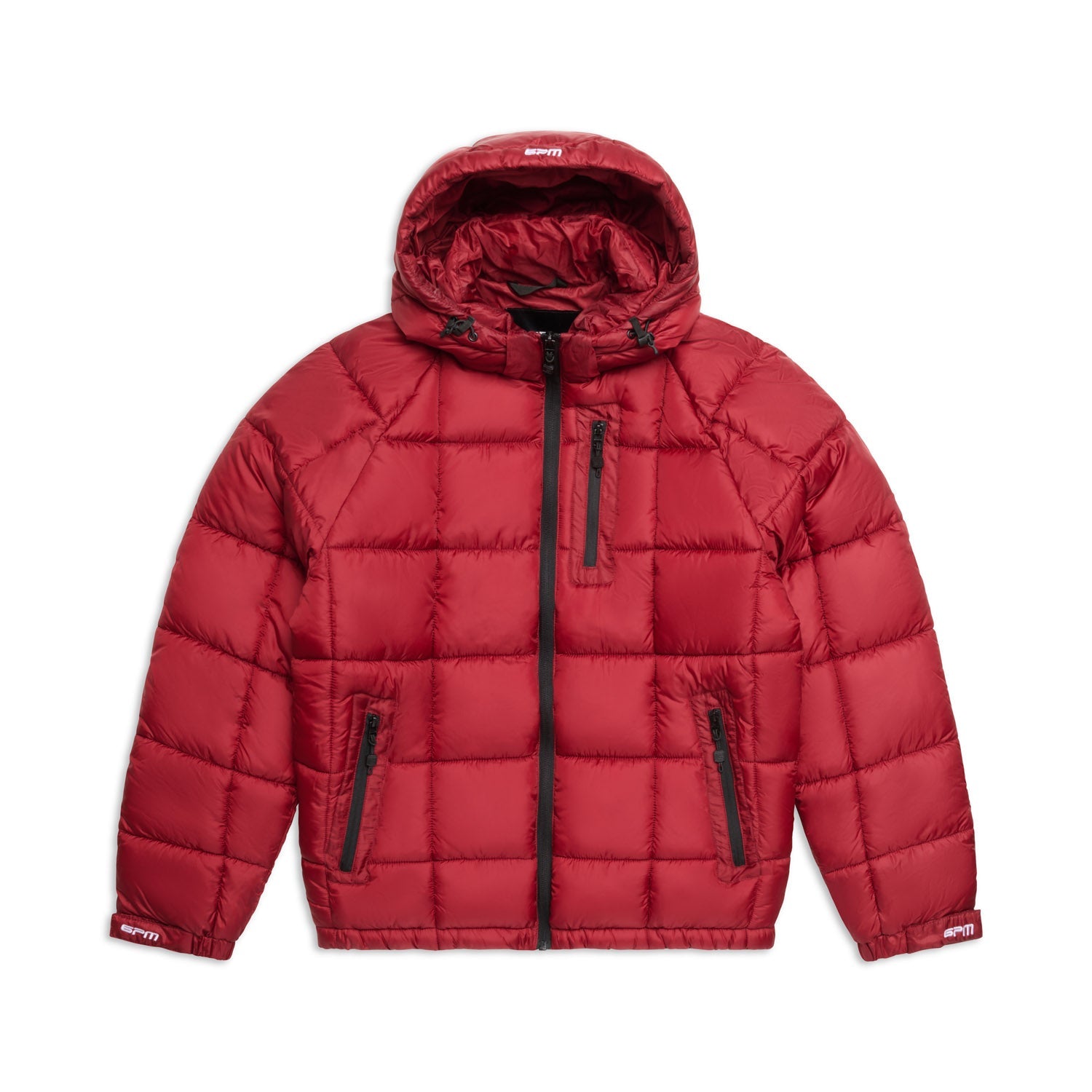 LIGHT PUFFER JACKET RECTANGLES WINE RED