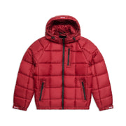 LIGHT PUFFER JACKET RECTANGLES WINE RED