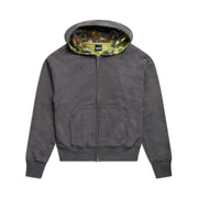 WAFFLE LINED ZIP HOODIE GREY CAMO