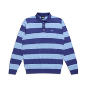 LS STRIPED POLO BLUE