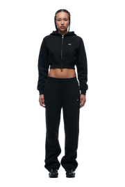 WMNS CROPPED ZIP HOODIE BLACK