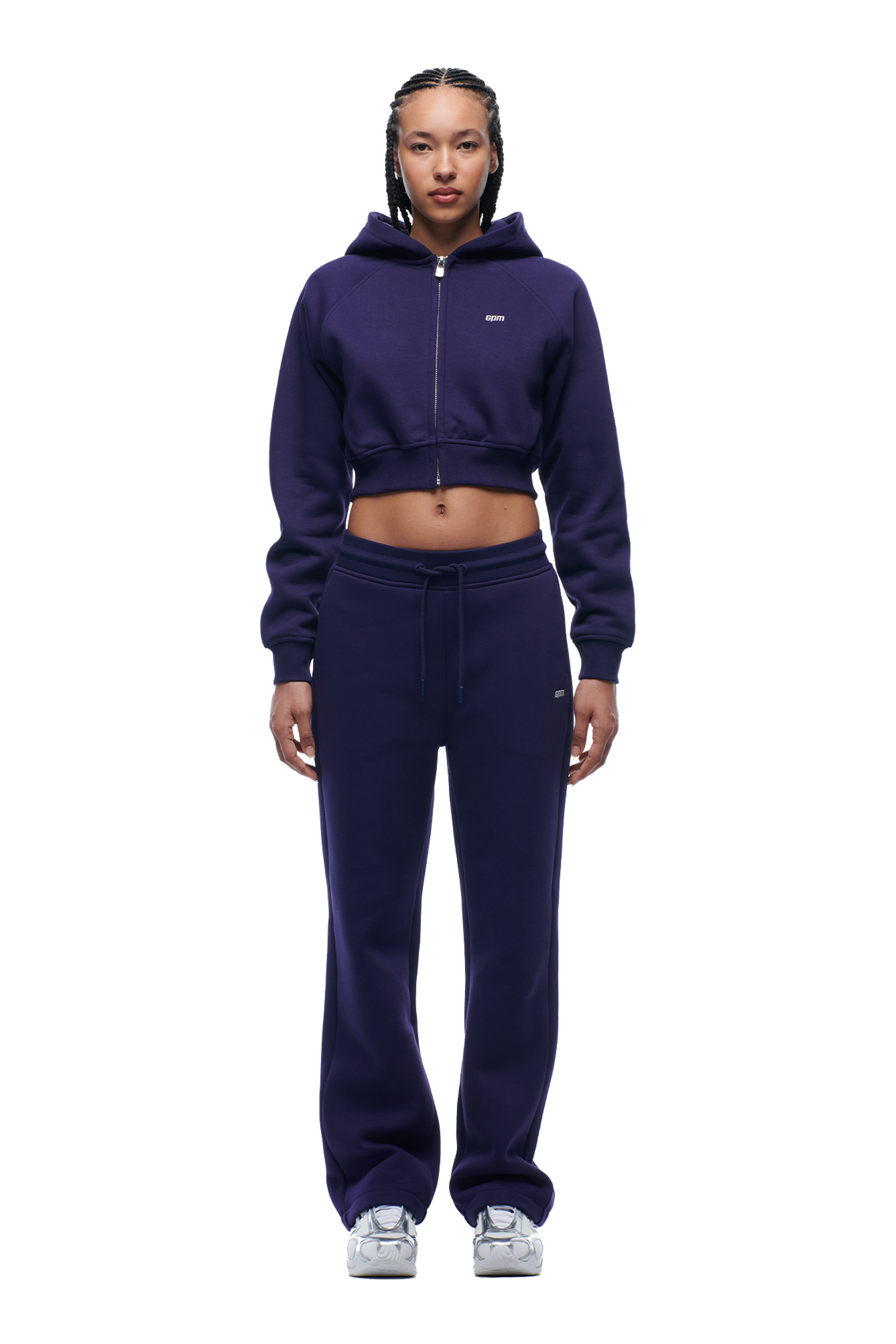 WMNS CROPPED ZIP HOODIE ORBIT BLUE