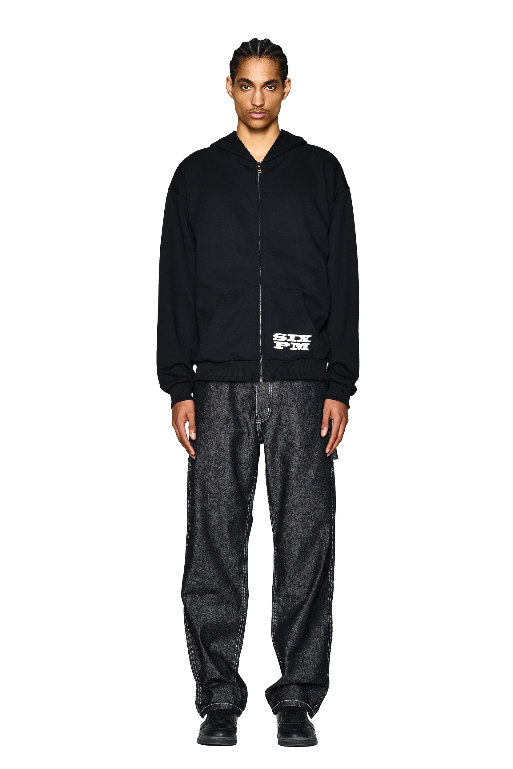 LOGO ZIP HOODIE BLACK