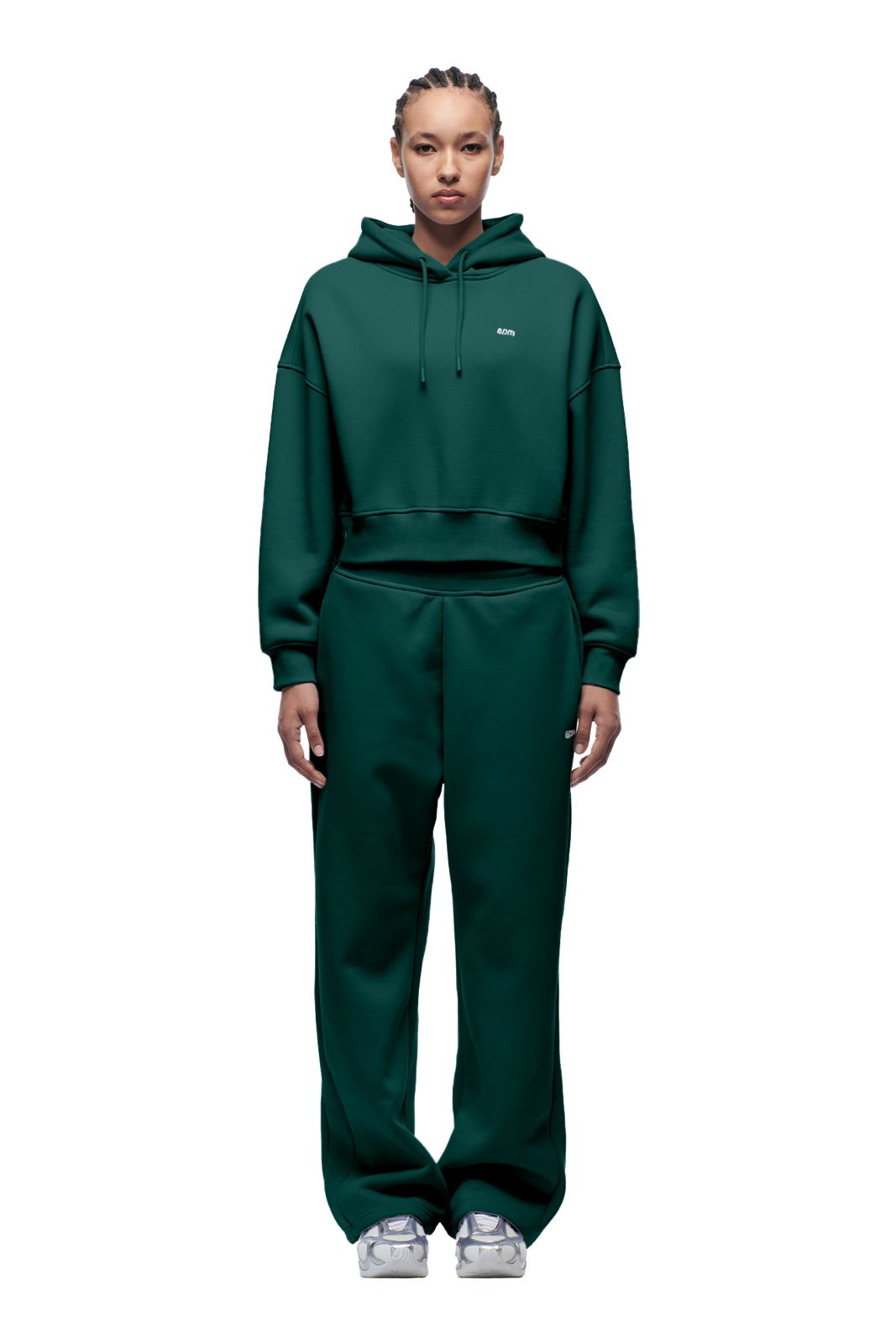 WMNS CROPPED HOODIE EVERGREEN